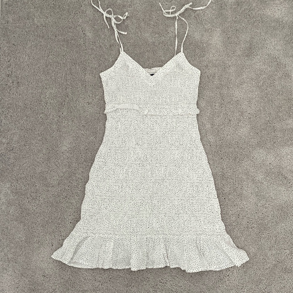 Express White Dress with Black Polka Dots Size Small